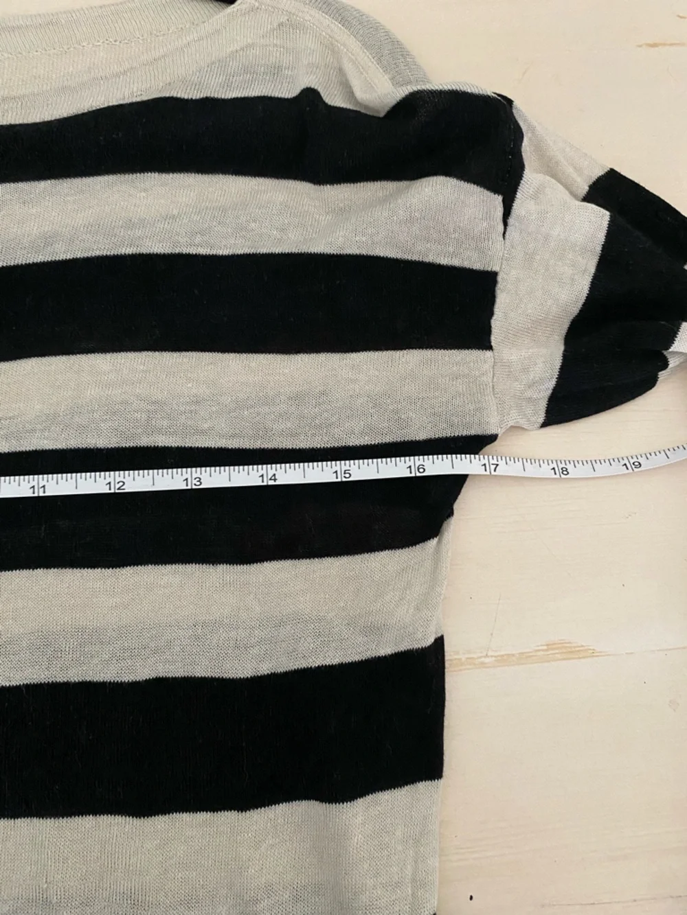 J. Crew Black and Cream Striped Scoop-Neck Sweater